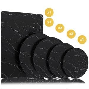 Inductie Beschermer Set Marmer – 7 Stuks | 5 Maten – Anti-Kras & Anti-Slip